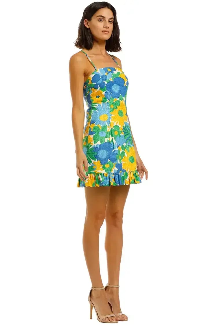 By Johnny Sunday Frill Mini Dress Floral Size 8 photo 2