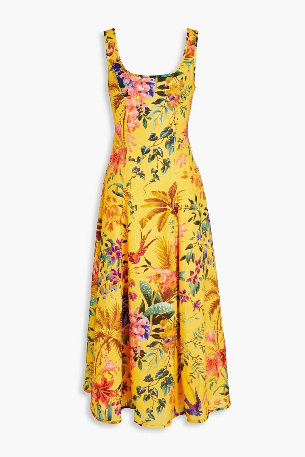 Zimmermann Tropicana Cutout Linen Midi Dress Floral Size 1 / Au 10 photo 4