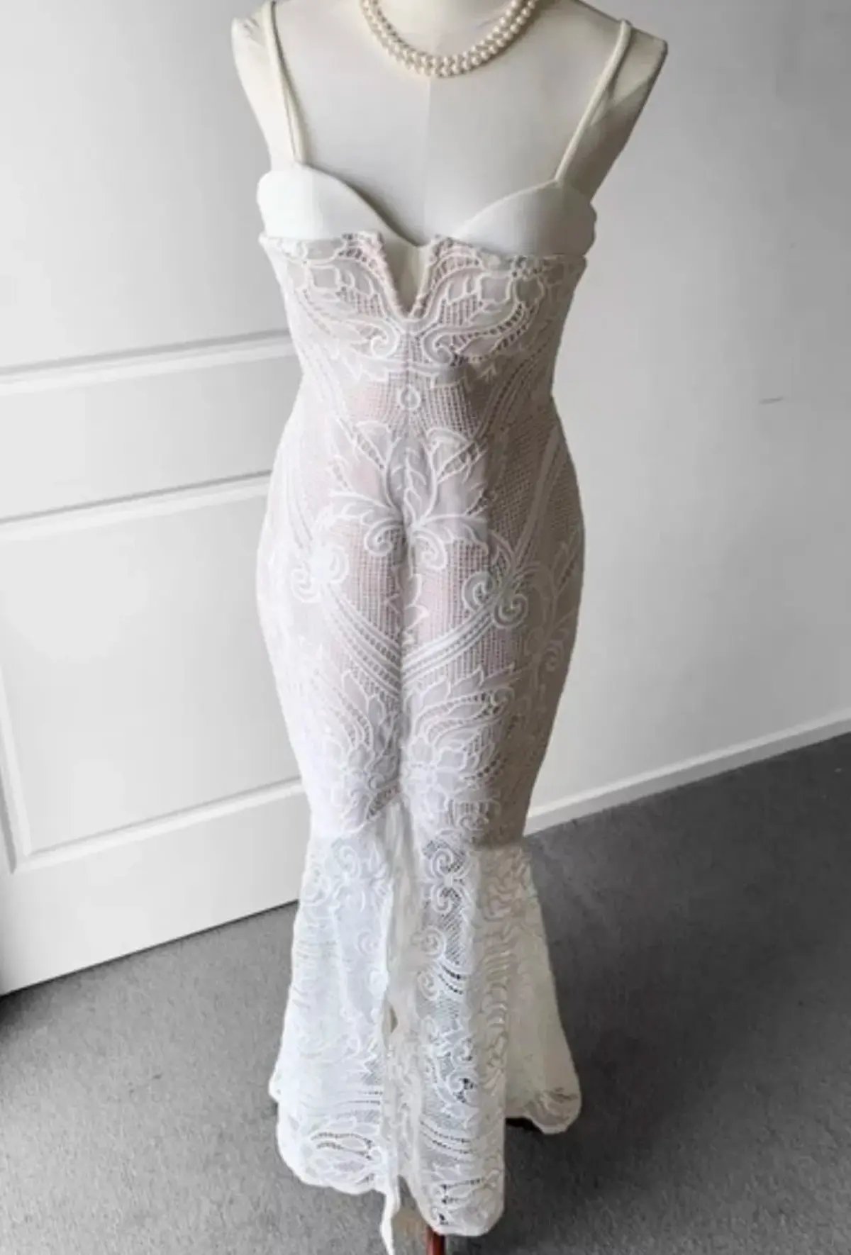 Sheike Lunar Lace Maxi Ivory Size 16 photo 5