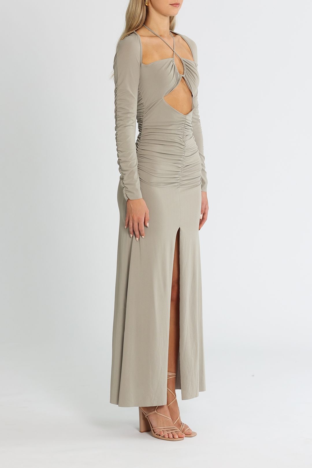 Adaline Long Sleeve Maxi Dress - Taupe photo 2