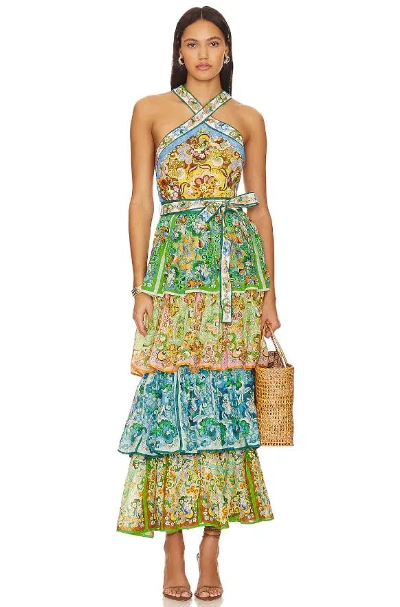 Alemais Dreamer Halter Tier Maxi Dress Multi Size 12 photo 2