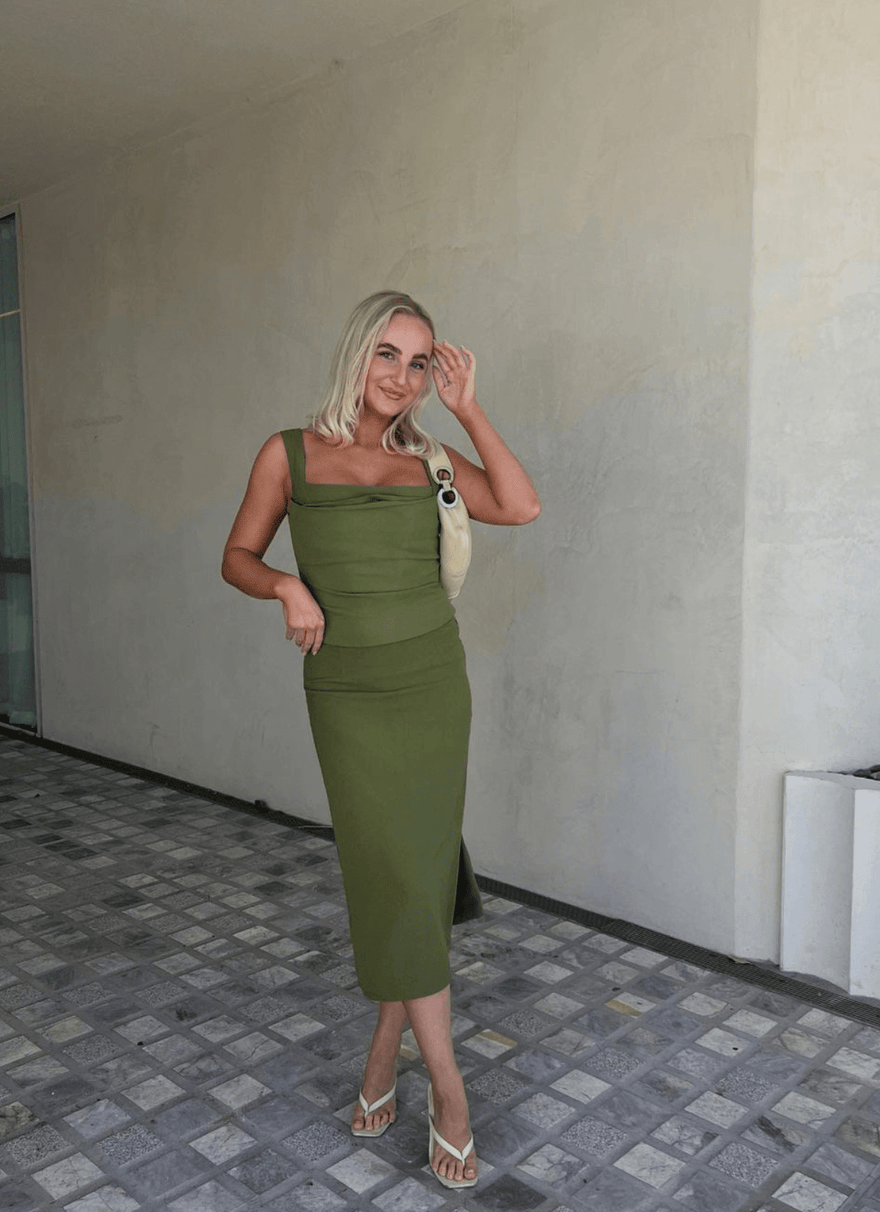 Miaou Imogene Corset in Olive photo 2