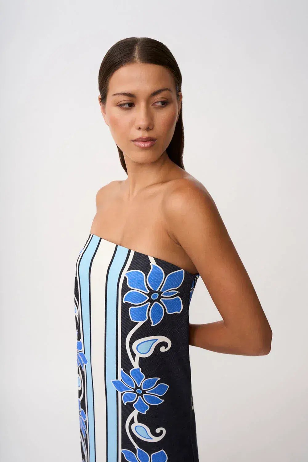 By Johnny Azure Granada Dress in Aqua Navy Ivory Size 8 photo 2