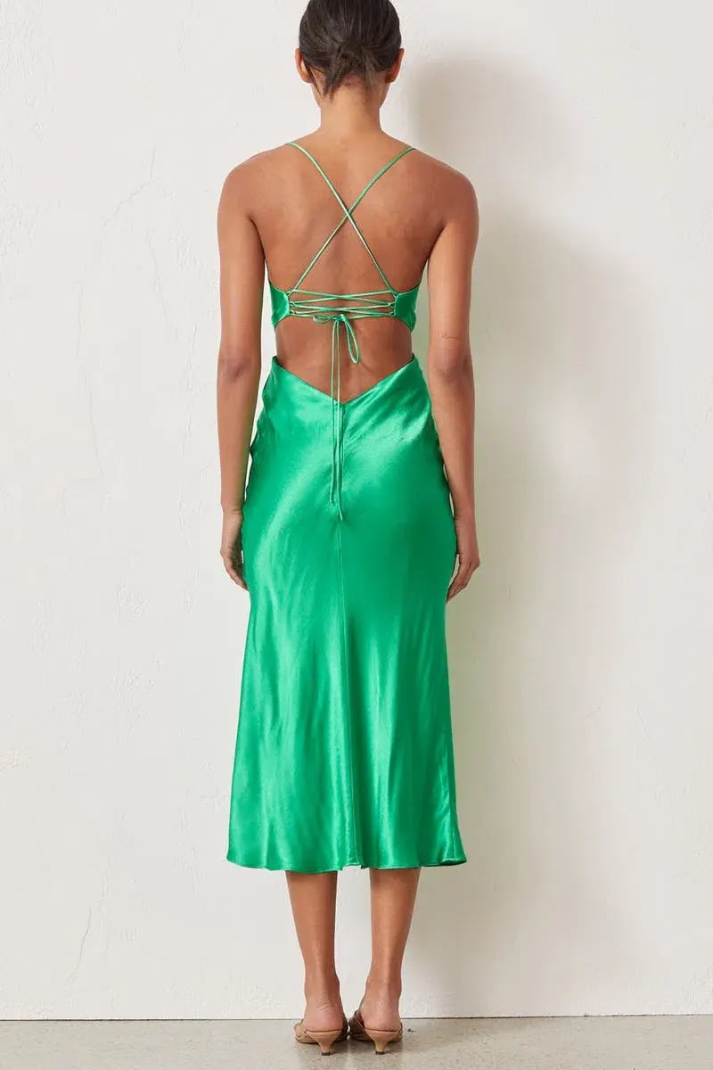 Bec & Bridge Loren Cut Out Midi Dress - Green - Size 10 photo 2