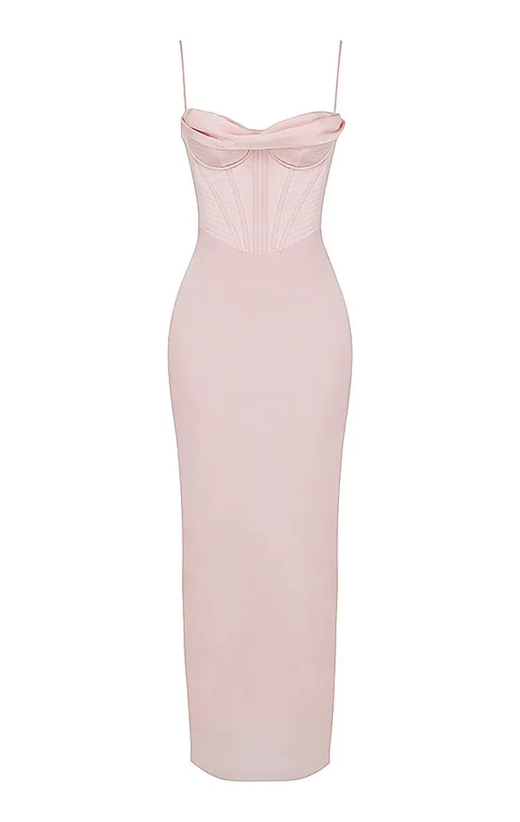 House of CB Charmaine Corset Maxi Dress Blush Pink Size M/AU 10 photo 5