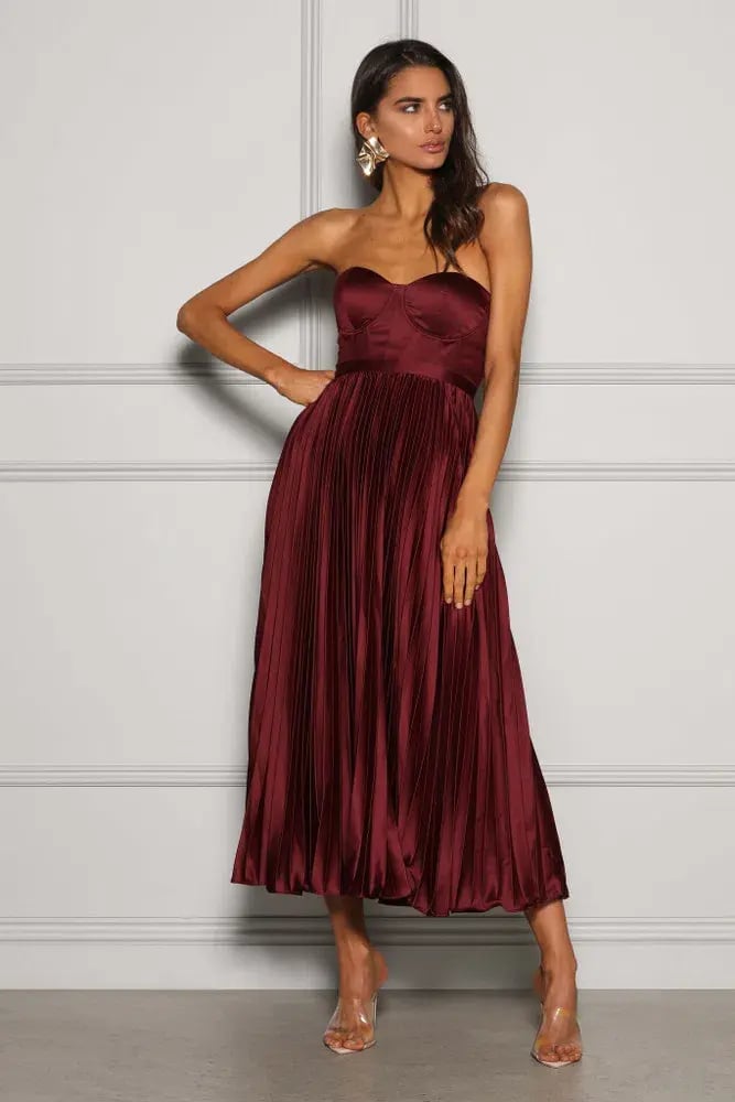 Elle Zeitoune Milan Midi Dress Wine Size 6 photo 2
