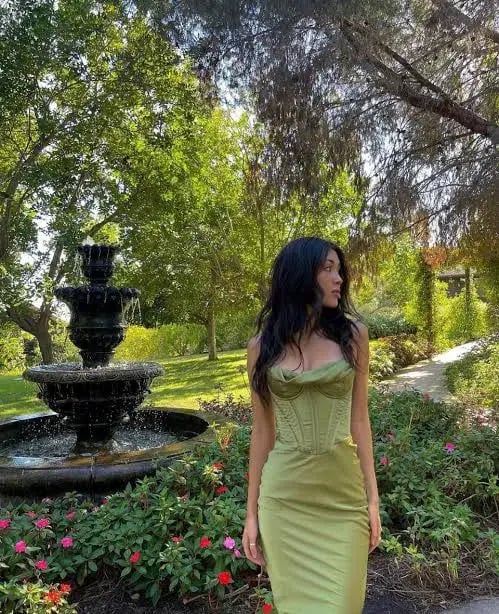 House of CB Myrna Corset Slip Midi Dress Olive Size S / Au 8 photo 2