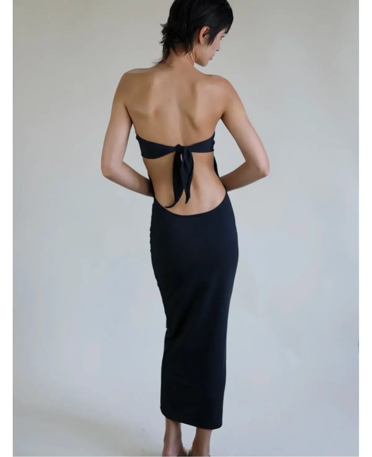 BUCI NYC Long Flower Dress Black Size 6 photo 3