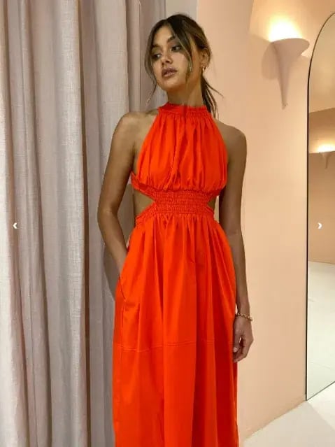 Camilla and Marc Pollina Sleeveless Midi Dress Red Size 8 photo 3