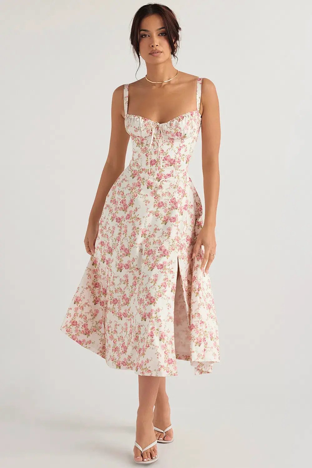 House of CB Carmen Rose Print Bustier Sundress S / Au 8 photo 2