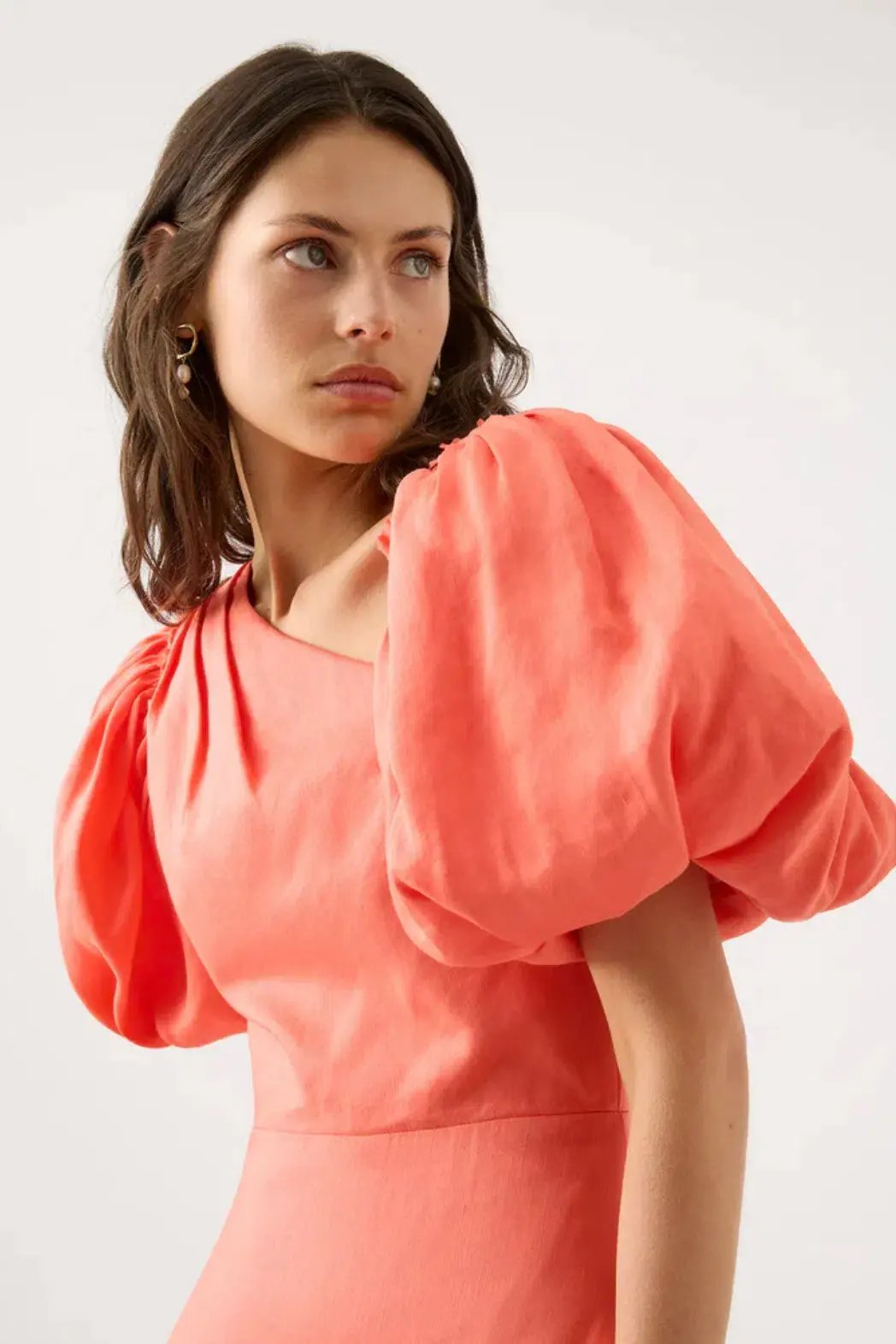 AJE Maia Off Shoulder Midi Dress Coral Orange  Size 16 photo 2