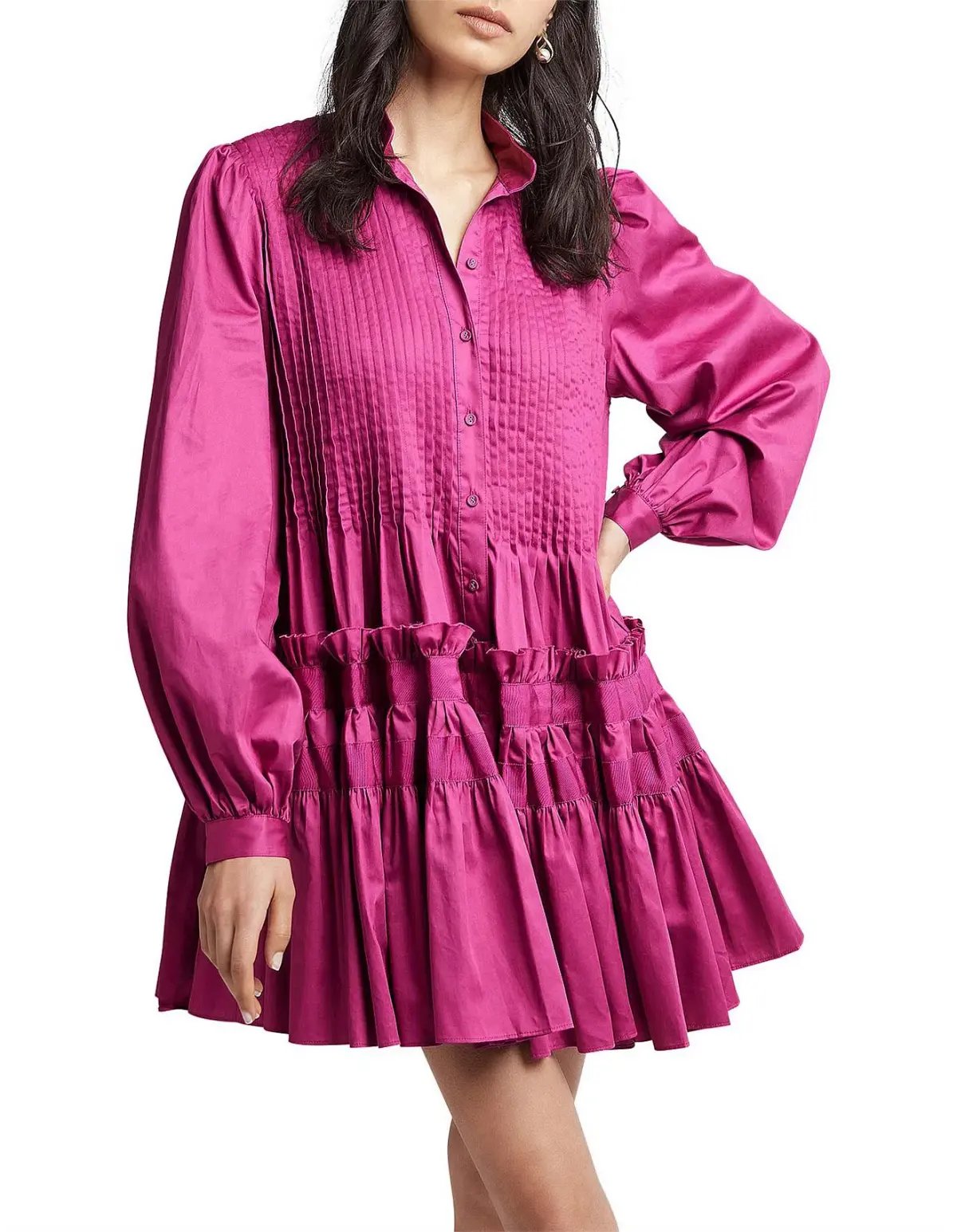Aje Run Free Smock Mini Dress in Magenta Size AU 8 photo 2