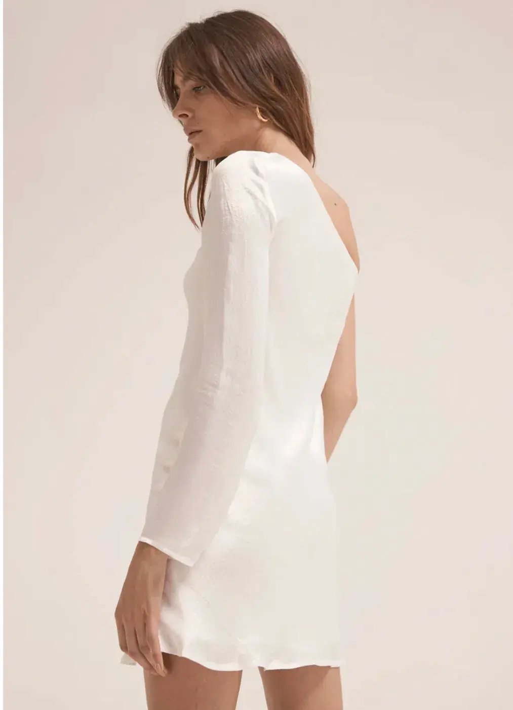 Third Form Running Water One Shoulder Mini Dress White Size 6 photo 2