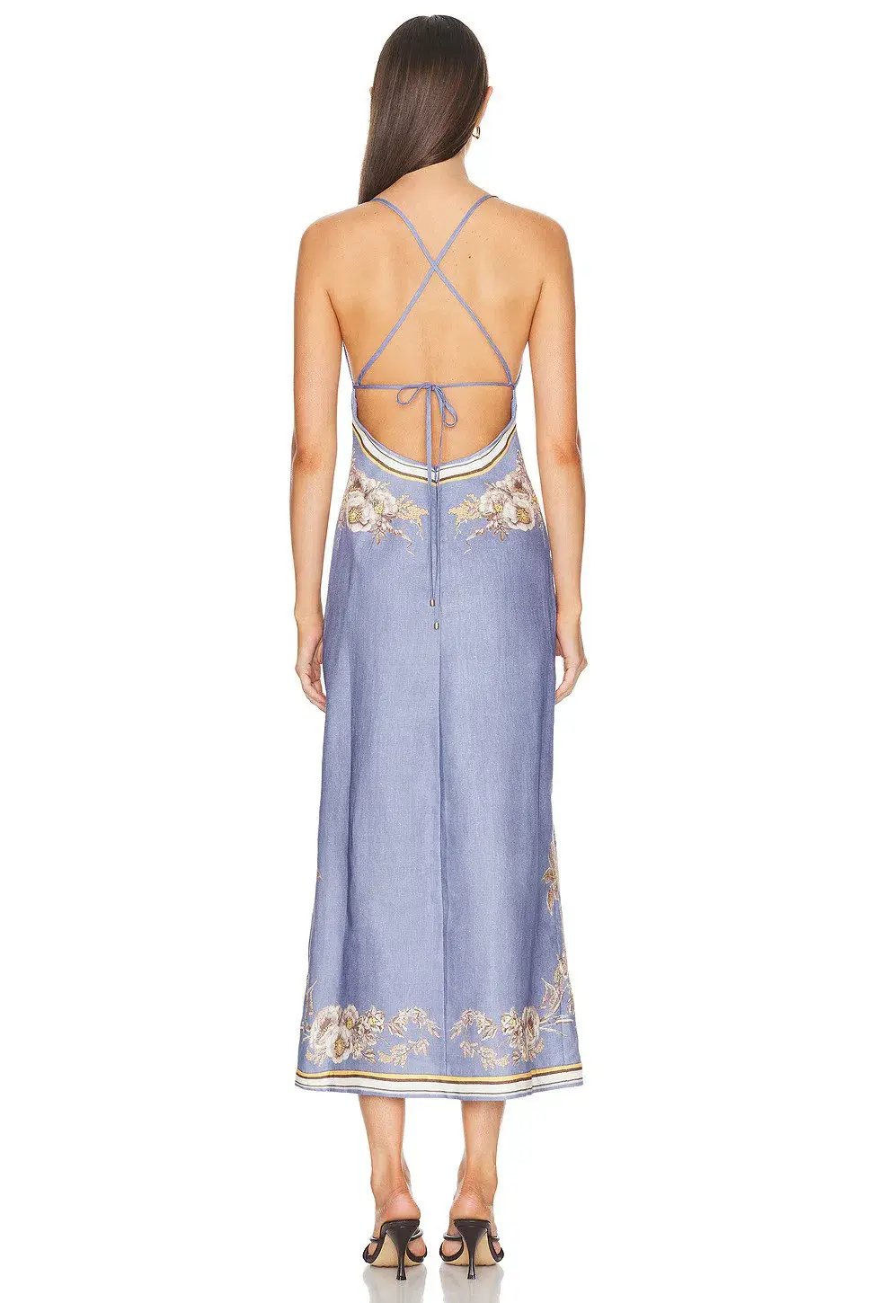 Zimmermann The Ottie Slip Dress in Blue Floral Size 1/Au 10 photo 2