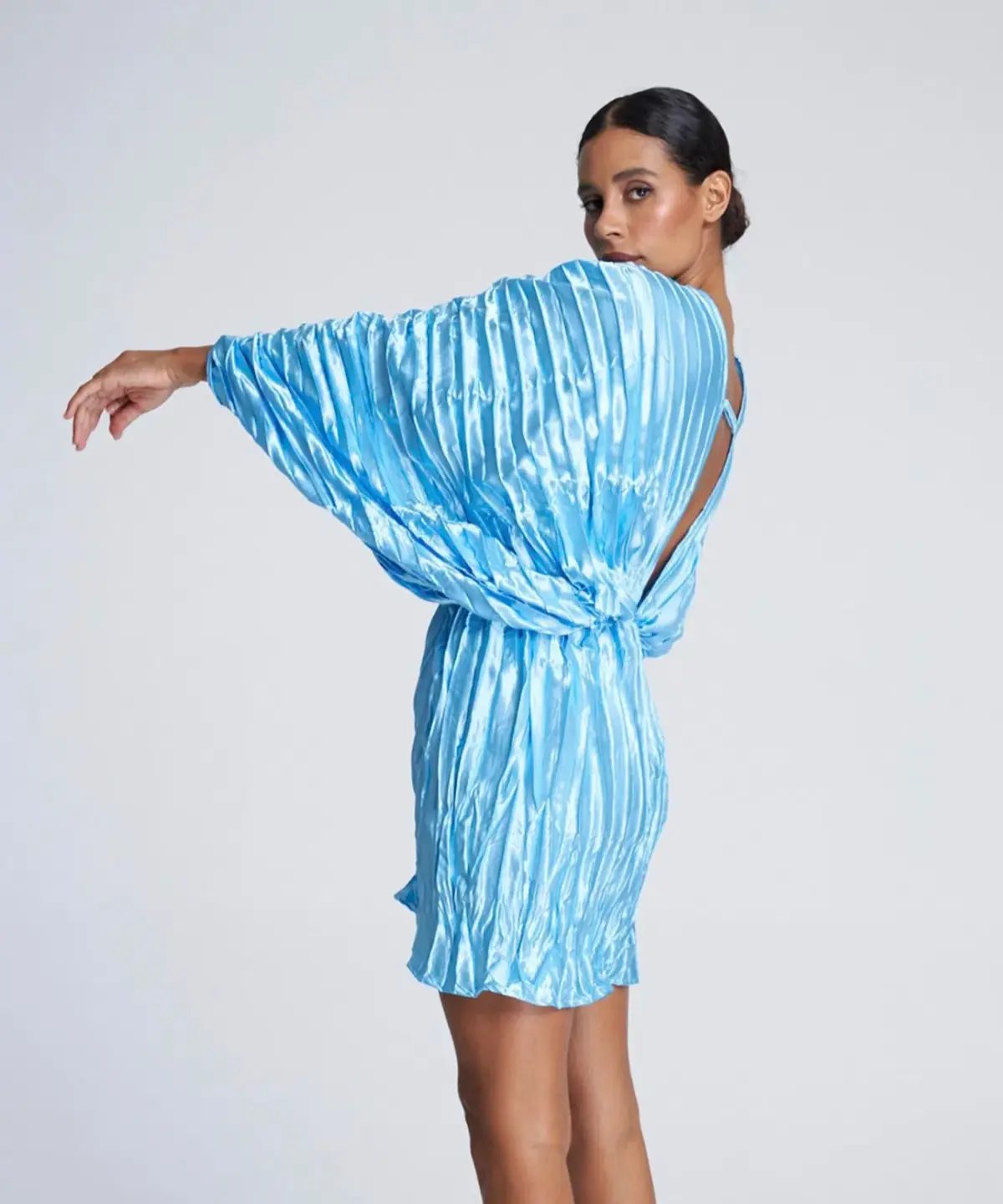L’Idée Deluxe De Luxe Mini Dress Gown Sky Blue Size 10 photo 4