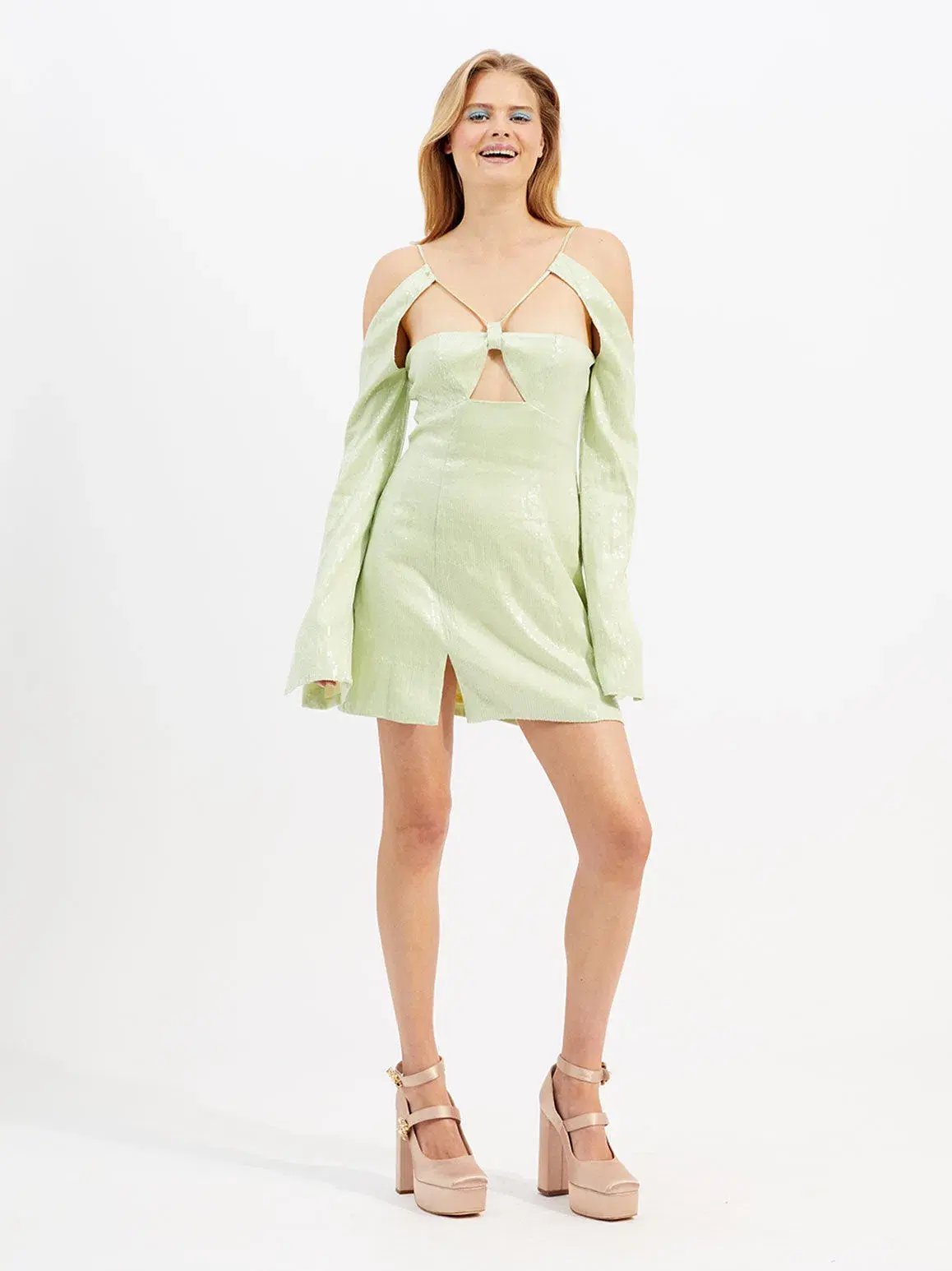 Alice McCall Night Sky Mini Dress Lime Cream Size 12 AU photo 2