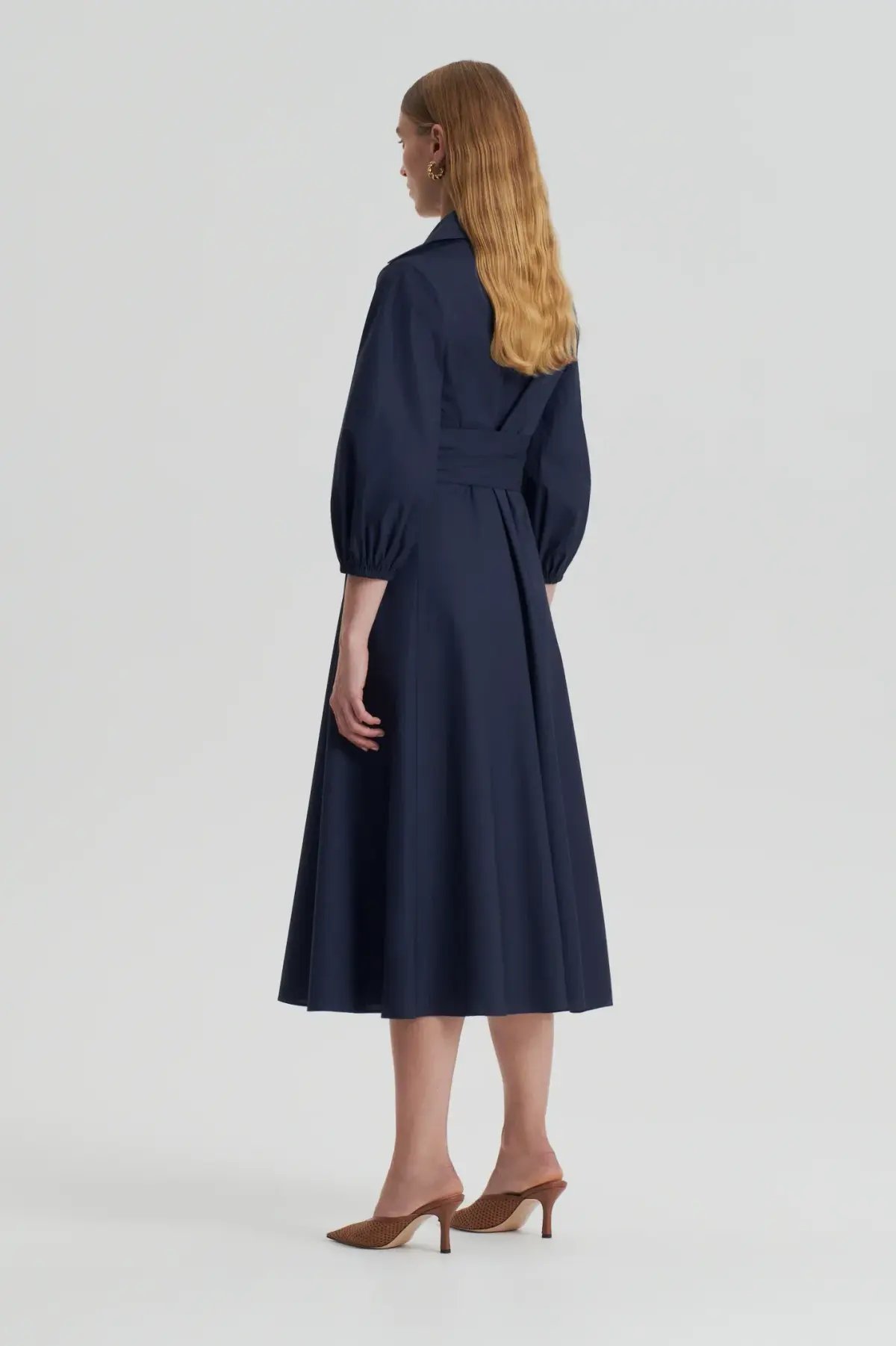 Scanlan Theodore Parachute Cotton Twist Dress Navy Size 10 photo 3