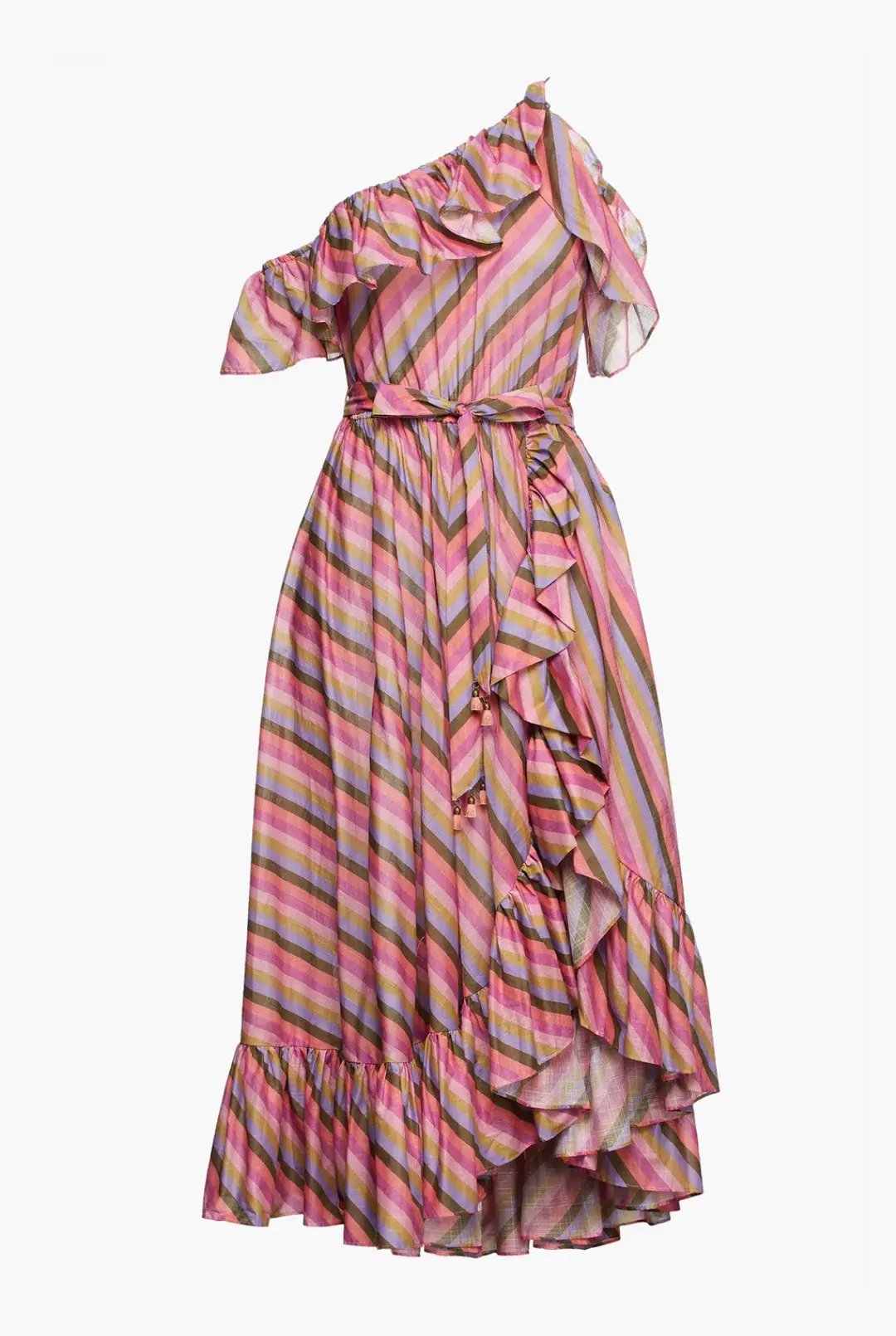 Zimmermann Poppy Asymmetric Frill Dress Multi Size 3/Au 14 photo 3