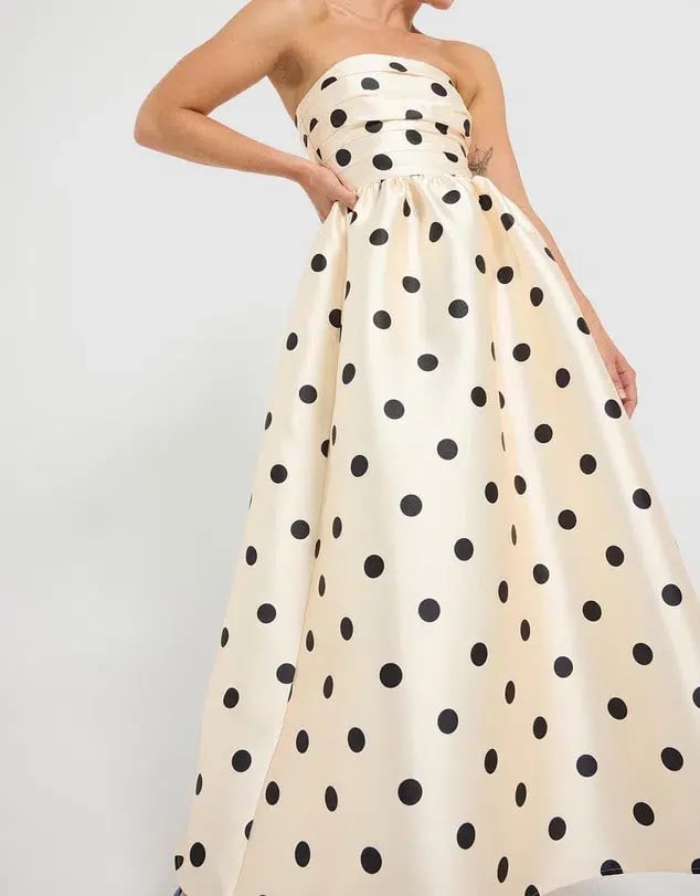 Pasduchas Dottie Strapless Midi Dress; size 8 photo 3