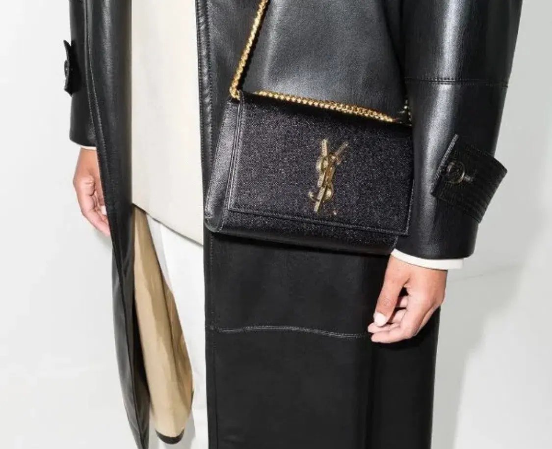 Saint Laurent Kate Textured Leather Chain Bag Medium Black photo 3