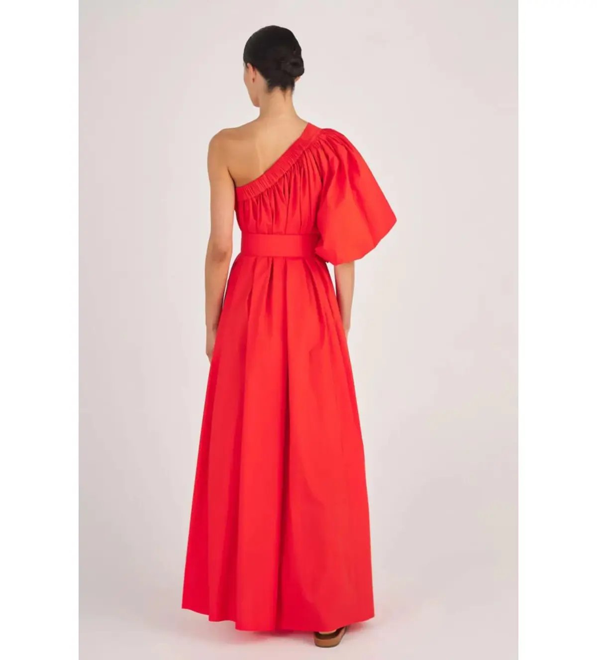 Oroton One Shoulder Maxi Dress True Red Size AU 14 photo 3
