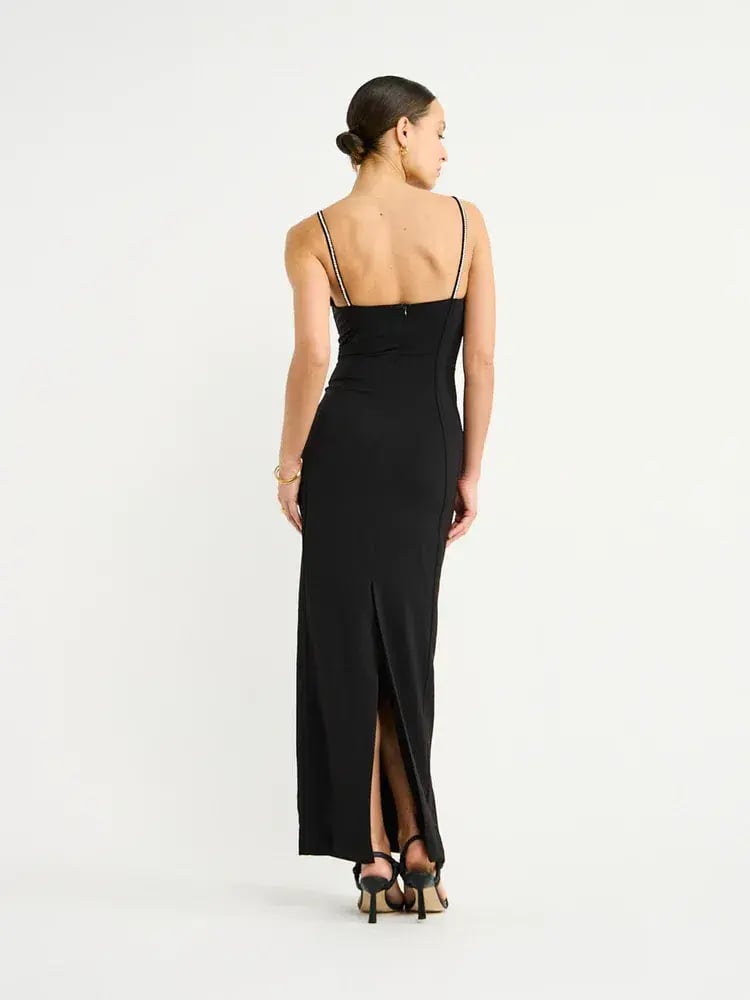 By Johnny Femmina Diamond Pipe Midi Dress Black Size 8 photo 4