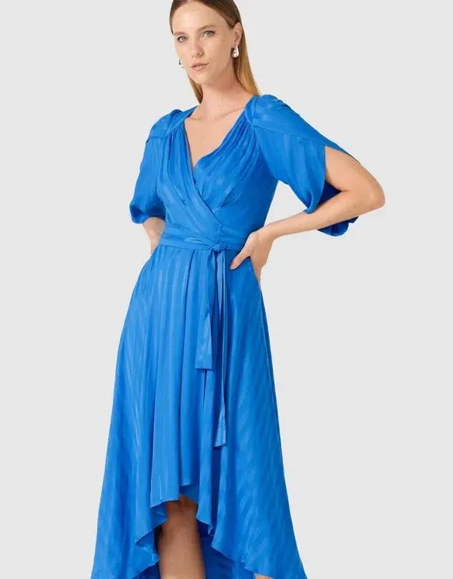 Sacha Drake Hanworth House Wrap Midi Dress in Cobalt Size 14 photo 2
