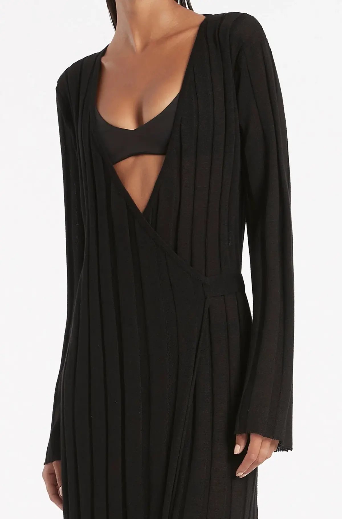 Sir The Label Basile Wrap Dress Black Size 3 / AU 12 photo 3