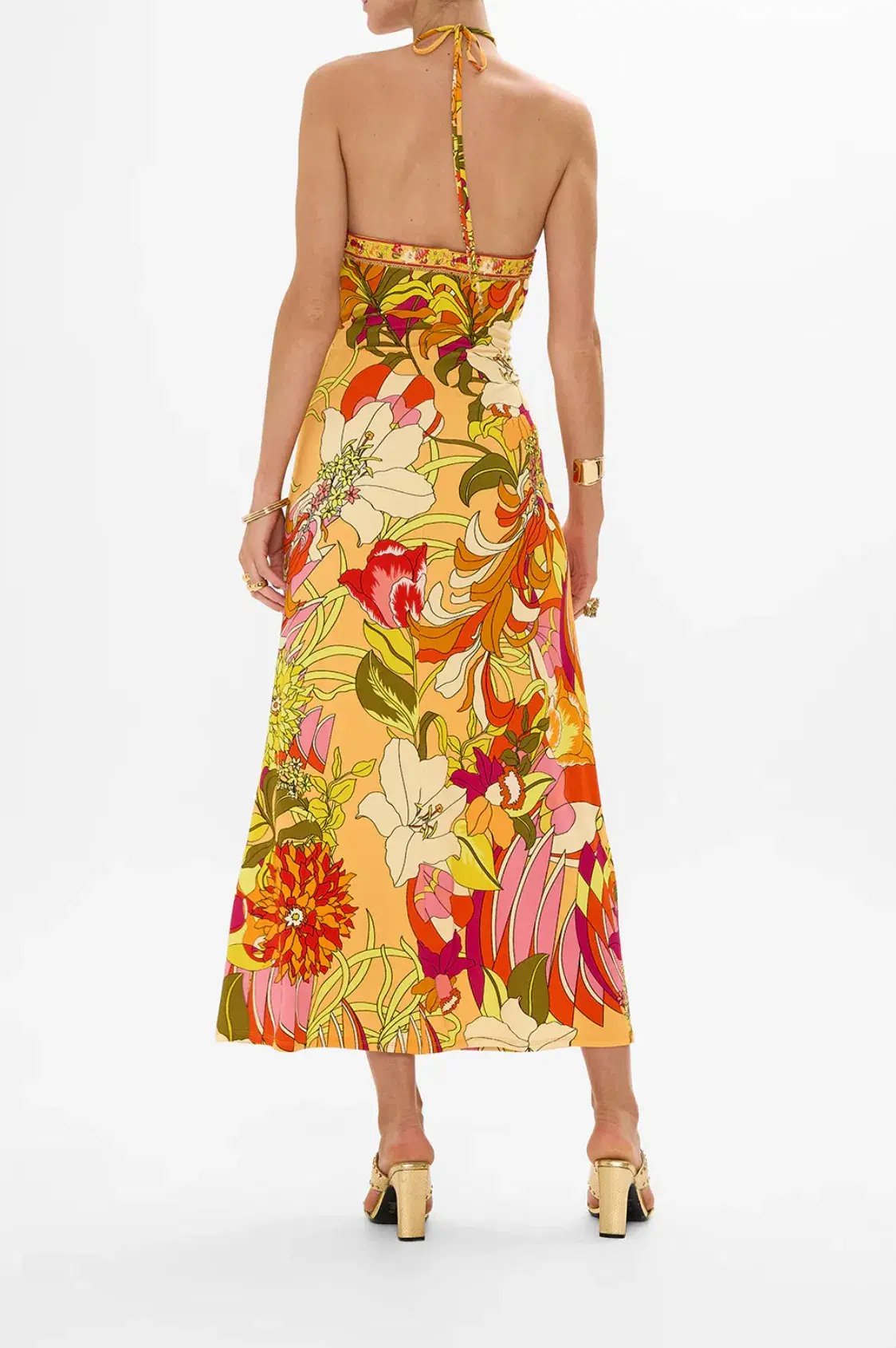 Camilla Long Jersey Halter Dress The Flower Child Society Size XXS / AU 6 photo 2