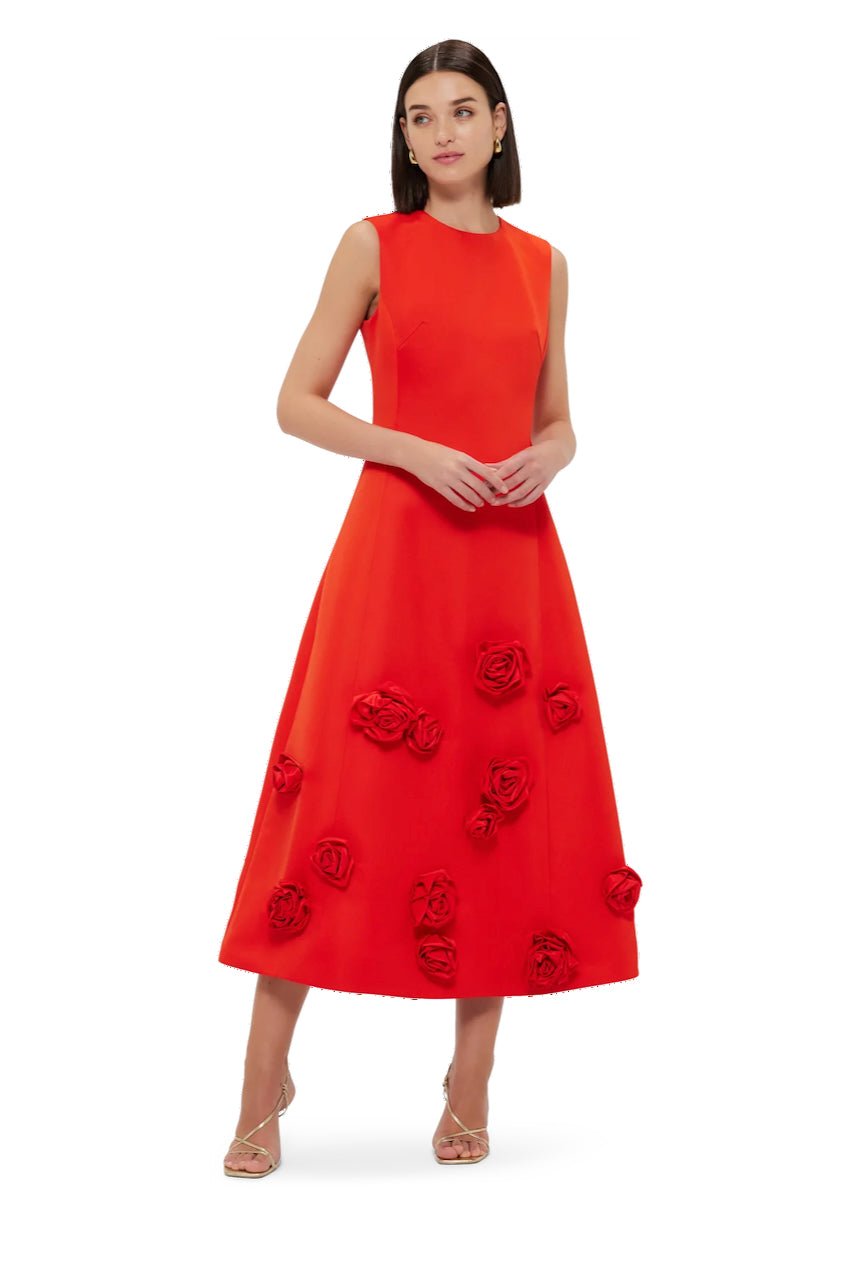 LEO LIN CLEO SLEEVELESS MIDI DRESS - SCARLET photo 6