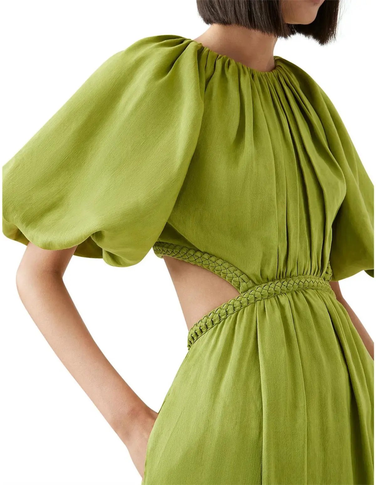 Aje Capucine Puff Sleeve Midi Dress Verdant Green Size M / AU 10 photo 4
