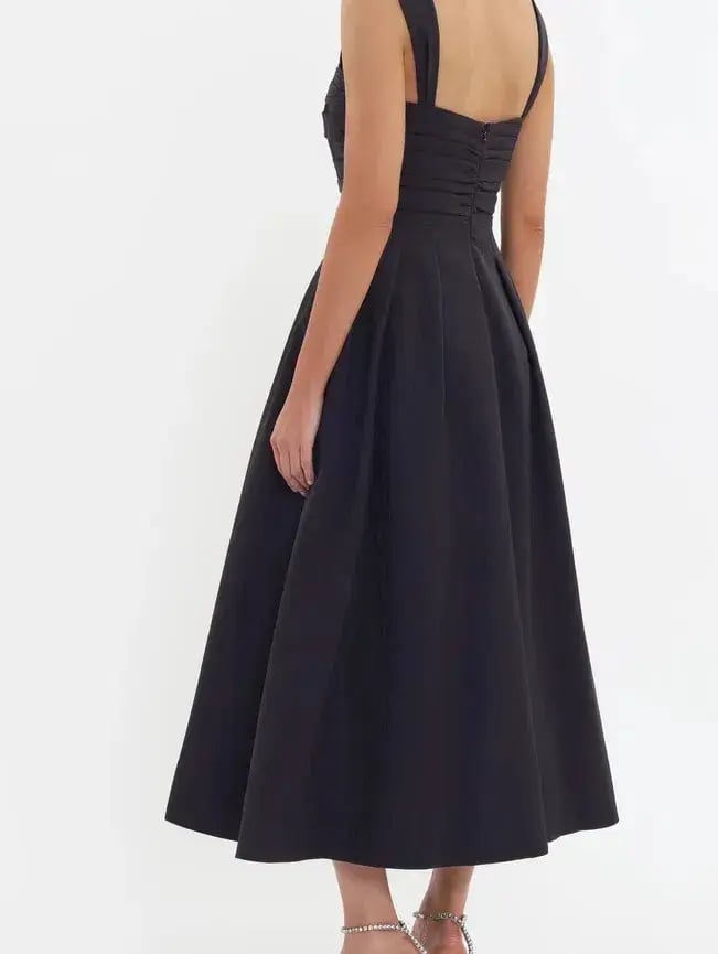 Rebecca Vallance Luiza Strap Midi Dress Black Size 8 photo 2