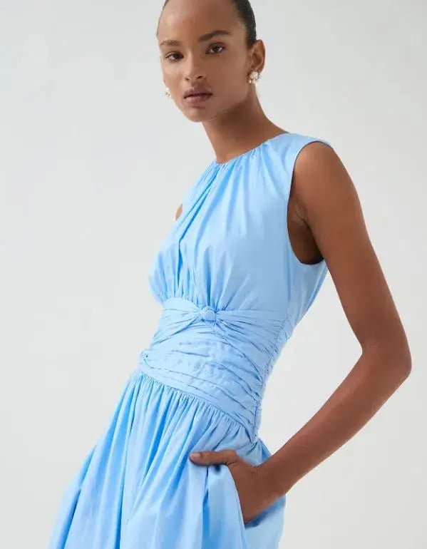 Aje Agatha Knot Midi Dress Powder Blue Size AU 14 photo 4