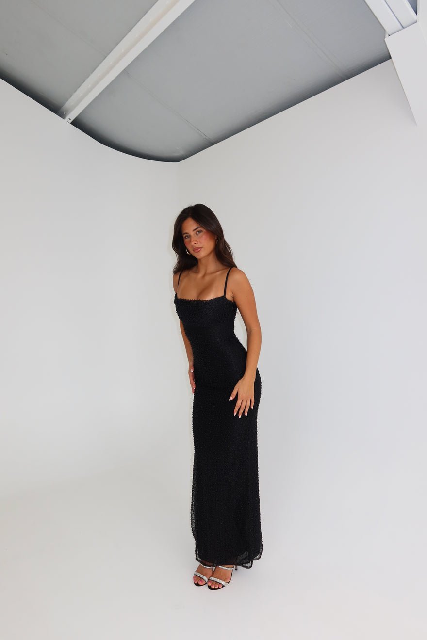 House of CB Calla Pearl Gown Black photo 4