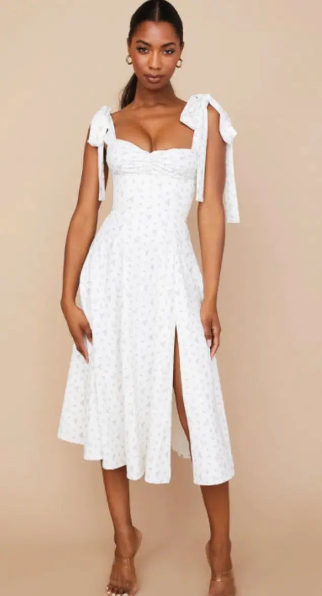 House of CB Alicia Midi Sundress White Floral Size S / AU 8 photo 2