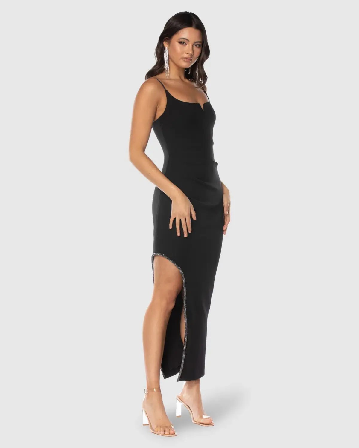 Azzurielle Evelina Midi Dress Black Size 12 photo 2