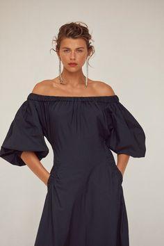Scanlan Theodore Cotton Gathered Pocket Dress Navy Size 8 photo 2