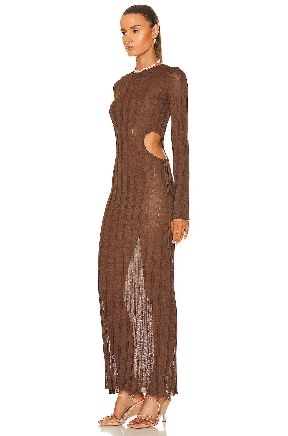 Sir the Label Aya Cut Out Dress Chocolate Size 1 / AU 8 photo 2
