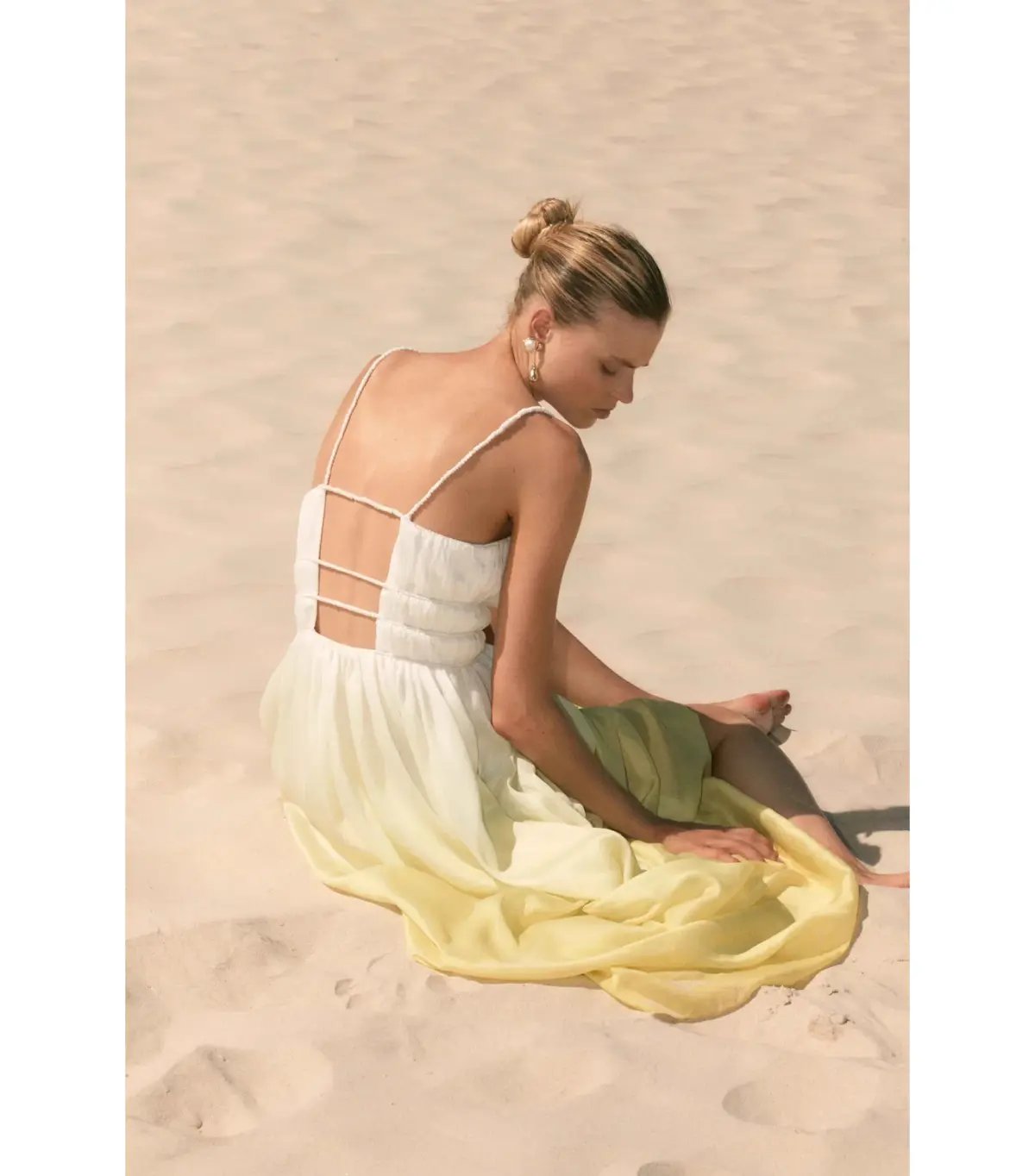 Aje Acapella Ruched Midi Dress Sunrise Ombre Size AU 12 photo 6