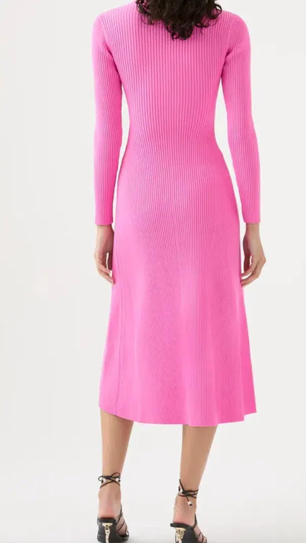 AJE Crescent Knit Midi Dress Pink Size XS/AU 8 photo 5