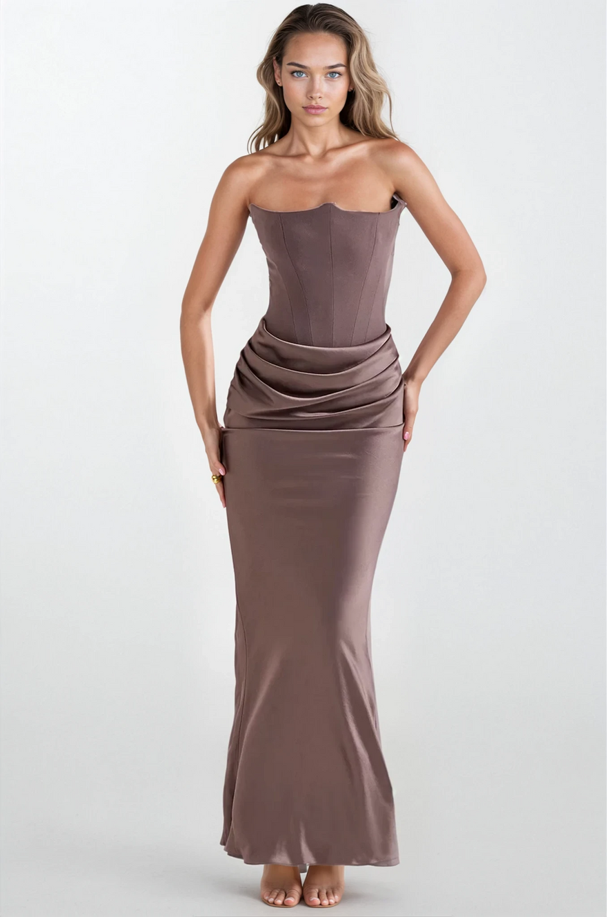 House of CB Persephone Strapless Corset Dress - Smoke/pebble Grey photo 2