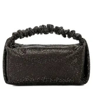 Alexander Wang Scrunchie Bag Black with Glass Crystals photo 2