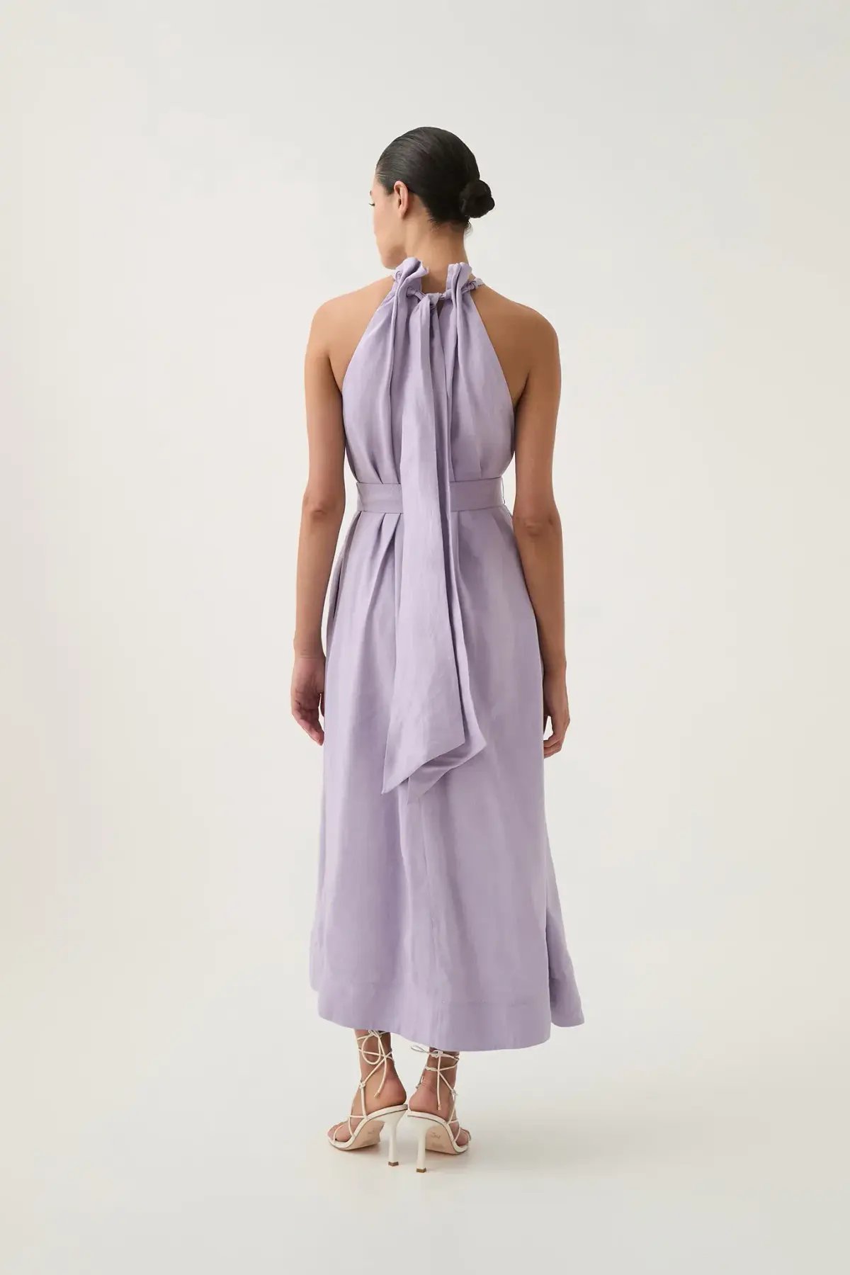 Aje Mariel Trapeze Midi Dress Soft Purple Lilac Size 6 photo 2