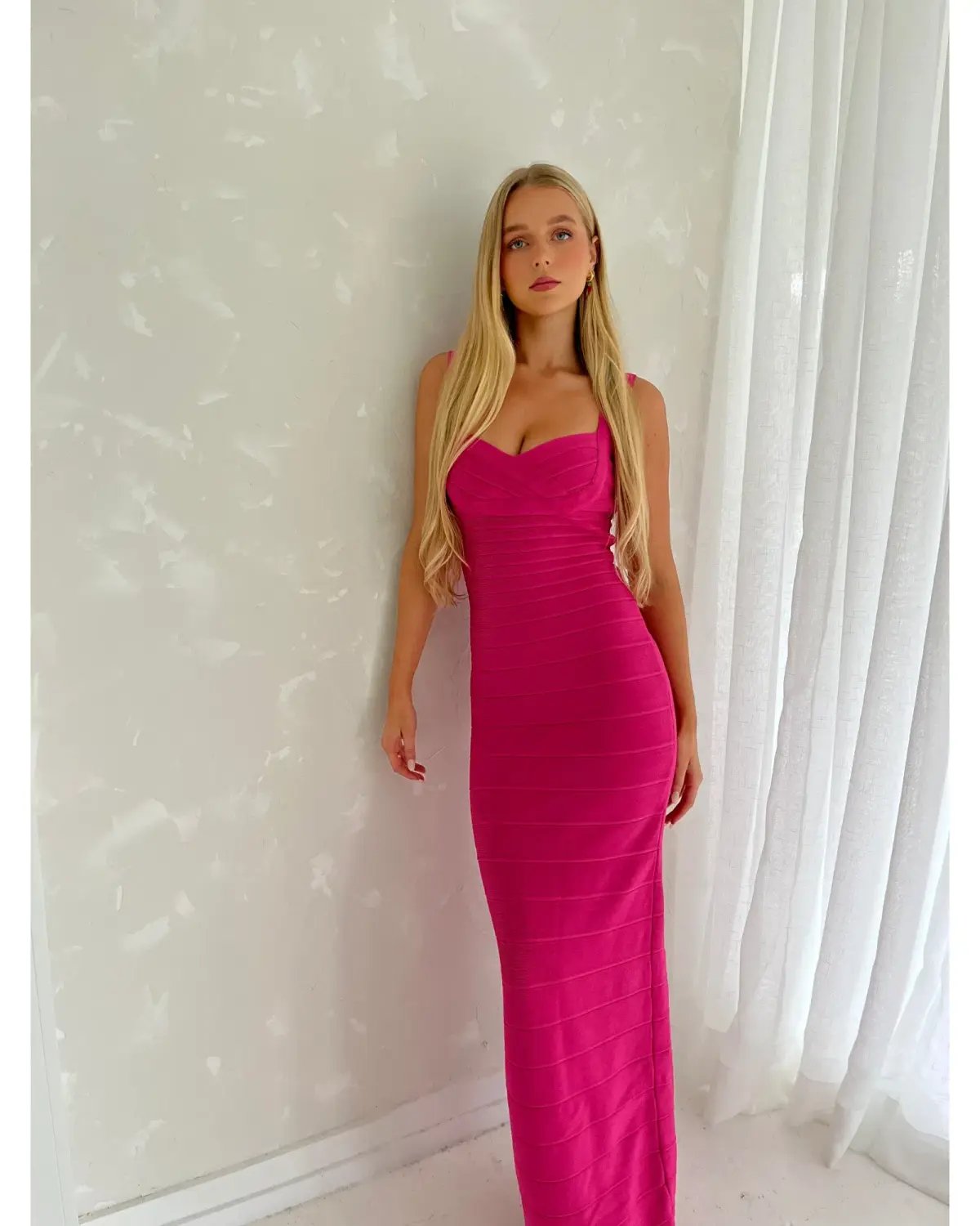 Herve Leger Bandage Gown Pink Size S / AU 8 photo 2