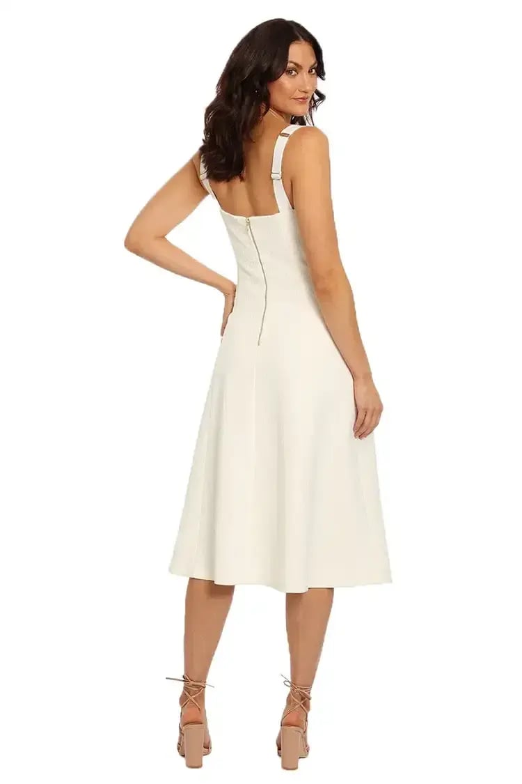 Rebecca Vallance Calla Midi in White Size 12 photo 3