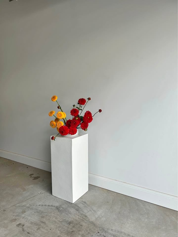 White Limestone Fibreglass Plinths x 2 FOR HIRE photo 3