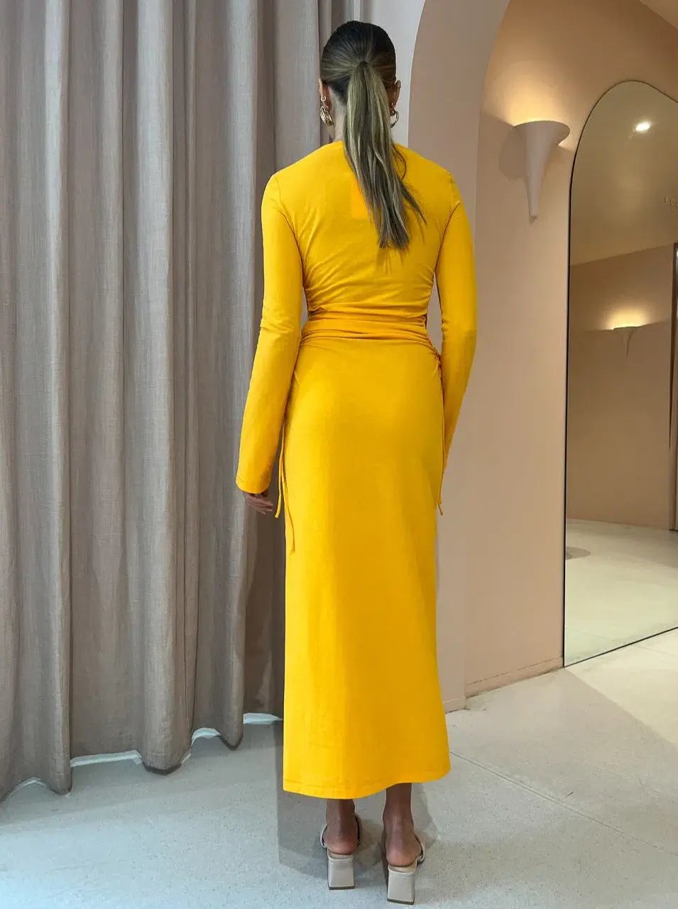 Camilla and Marc Alexandre Midi Dress in Marigold Yellow Size 10 photo 3
