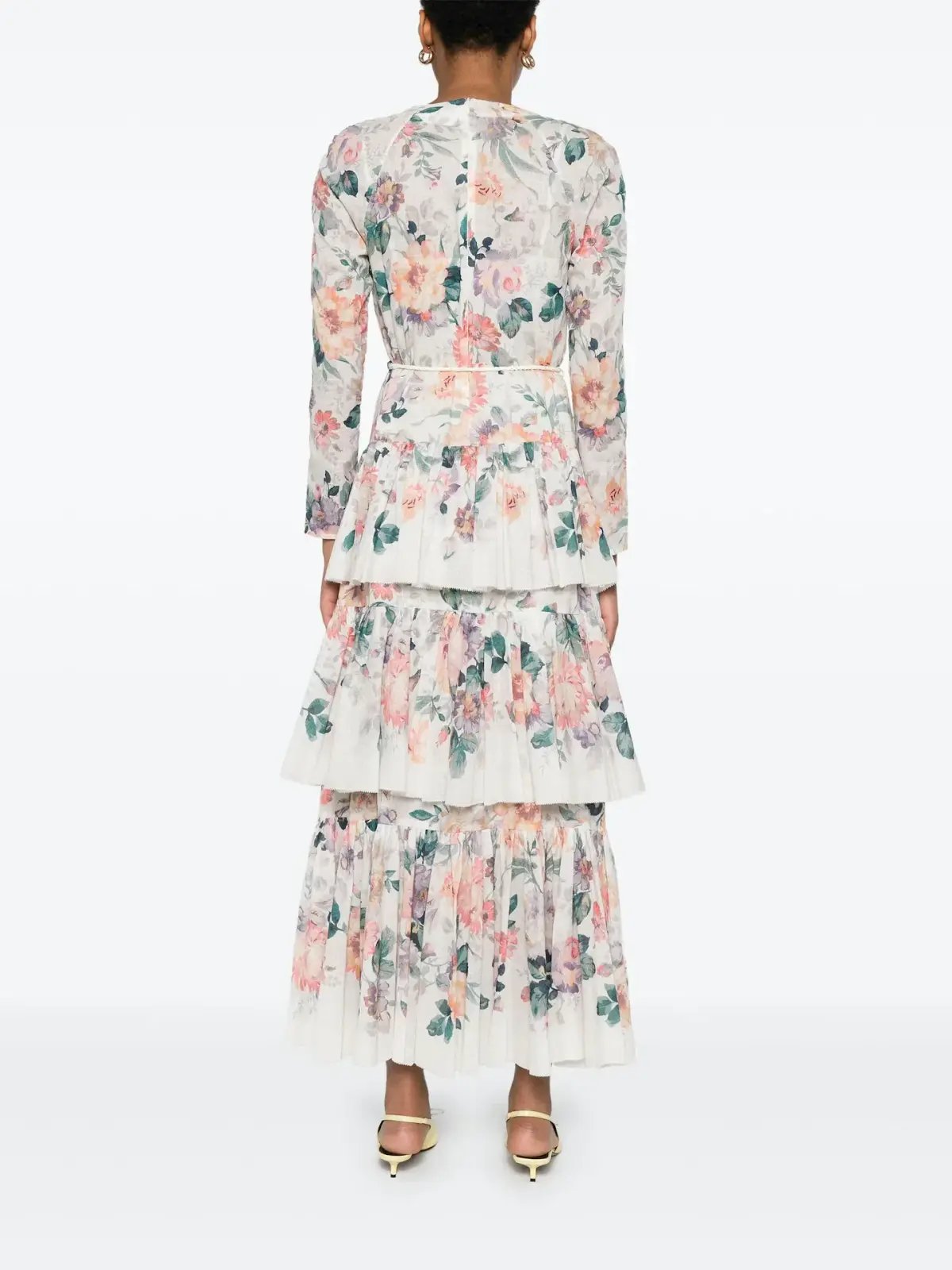 Zimmermann Acacia Tiered Maxi Dress Cream Multi Floral Size 0 / AU 8 photo 2