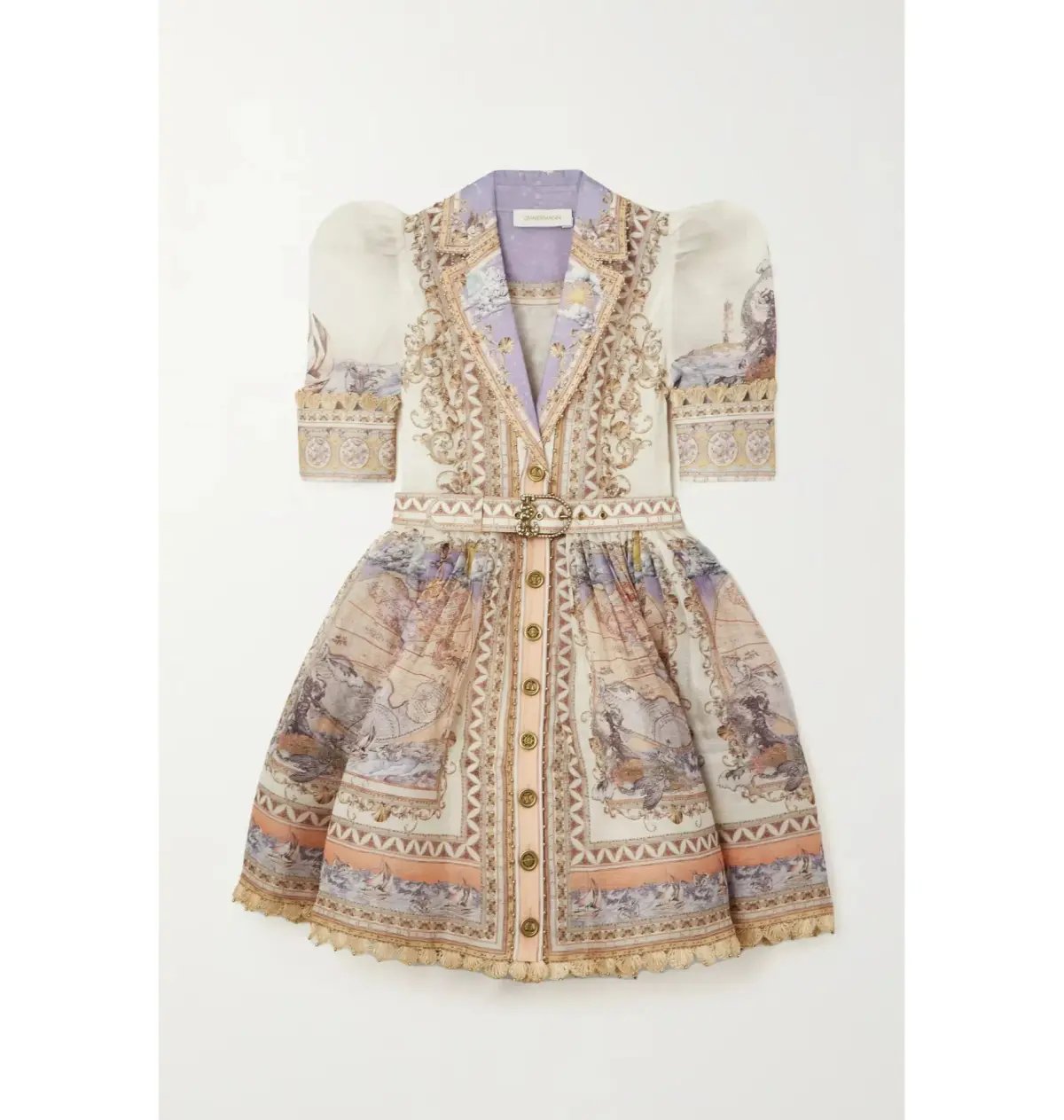 Zimmermann High Tide Mini Shirt Dress in Odyssey Print Size 3 / Au 14 photo 4
