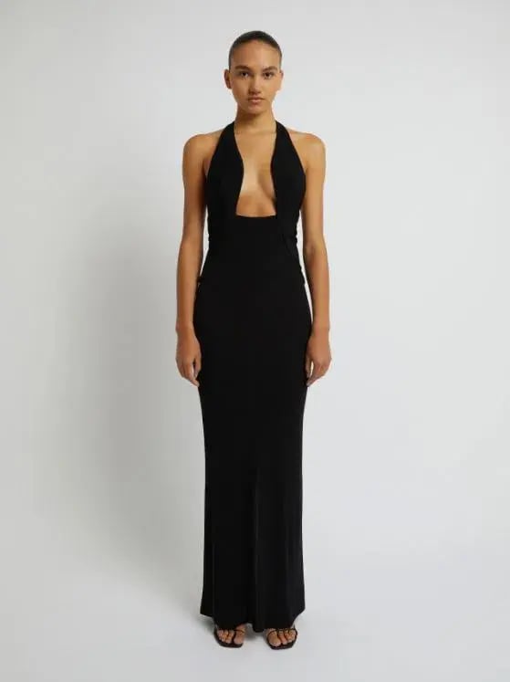 Christopher Esber Tailored Slope Halter Black Dress Size AU 6 photo 5